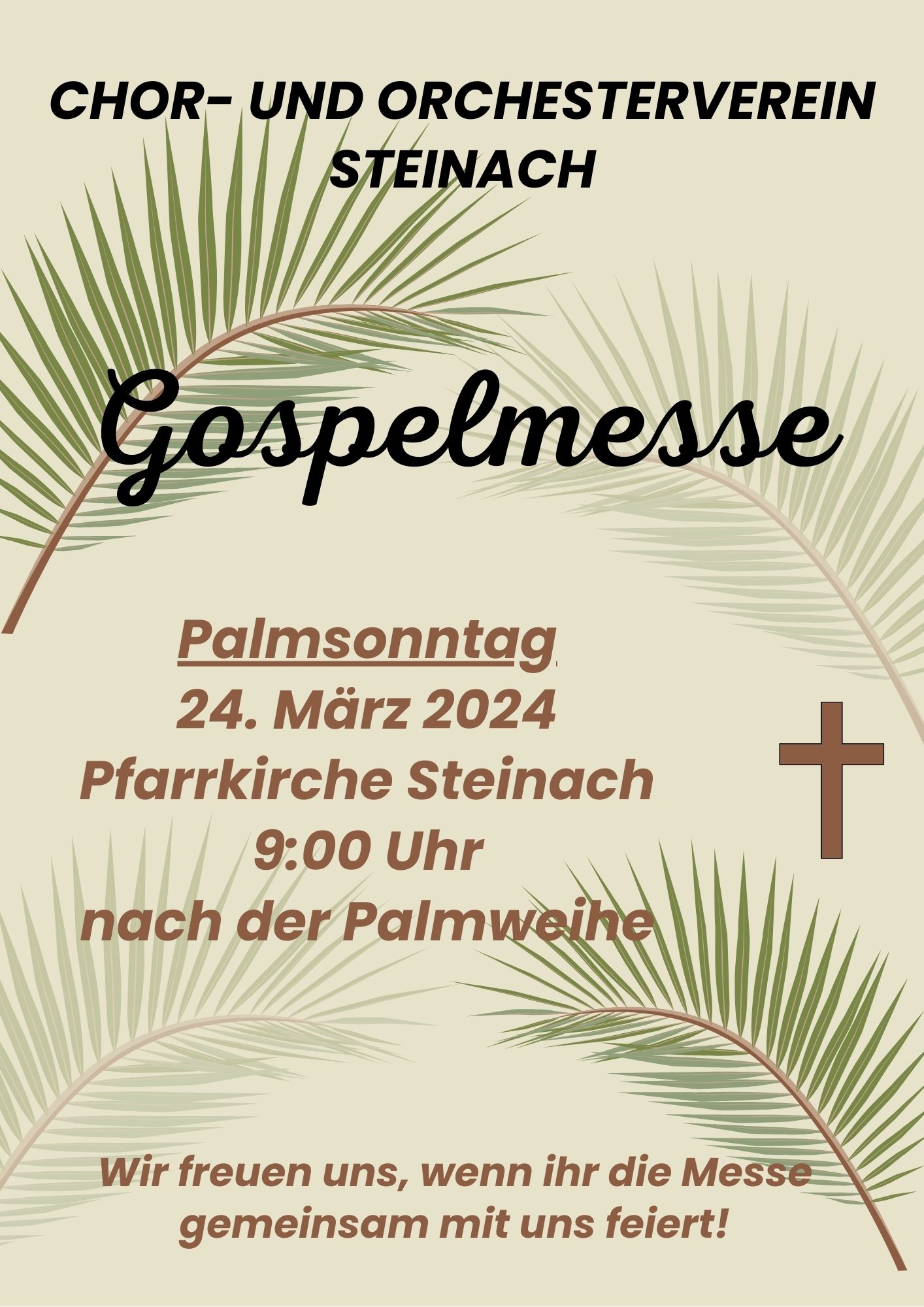 Einladung zur Gospelmesse am Palmsonntag